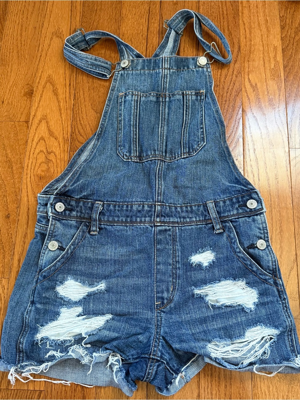 American Eagle Light Blue Denim Tomgirl Shortalls